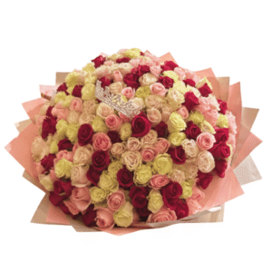 Ramo de 200 rosas Naturales con corona