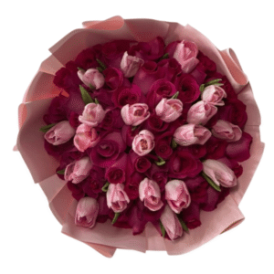 Ramo de 35 rosas Naturales con tulipanes