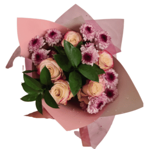 Ramos de 5 rosas Naturales con Maule del día y follaje