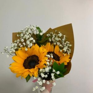 Ramo de 2 girasoles más follaje del día