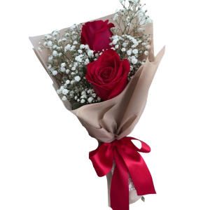 Ramo de 2 Rosas más Follaje