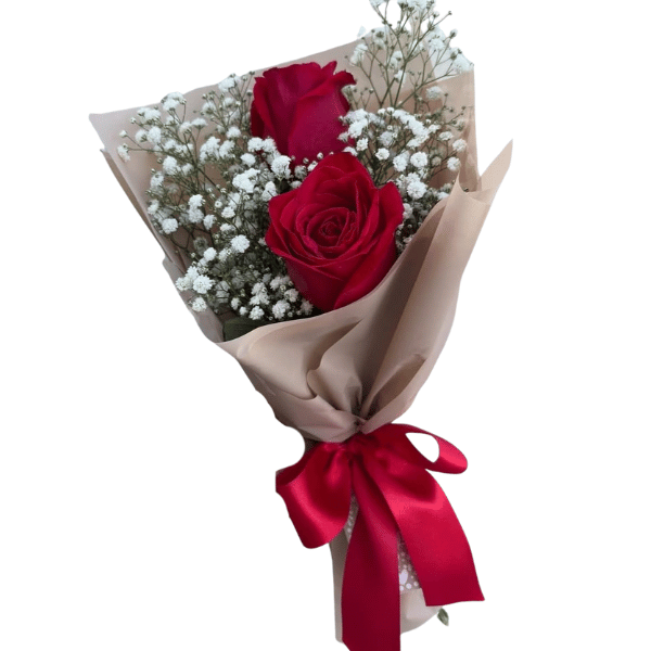 Ramo de 2 Rosas más Follaje