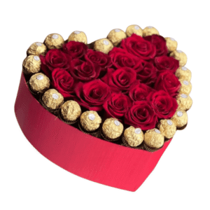 Box Corazon de Chocolates y Rosas