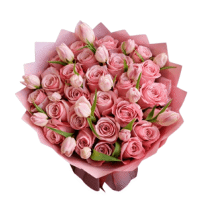 30 Rosas Naturales con 20 Tulipanes