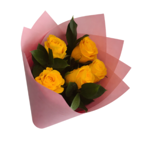 5 rosas Amarillas