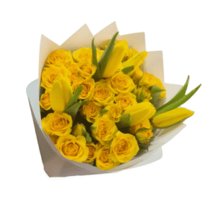 Tulipanes y mini rosas Amarillas