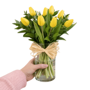 Florero con Tulipanes Amarillos