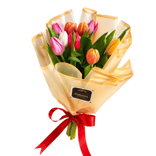 Ramo de 10 tulipanes mixtos