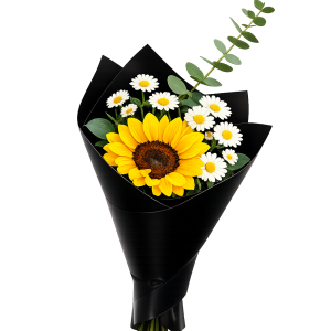 Ramo de un girasol con mable margarita