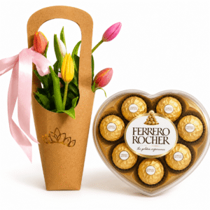 Ramo de 5 tulipanes con Chocolate Ferrero de 8