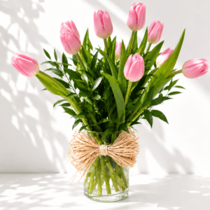 Florero de 10 tulipanes