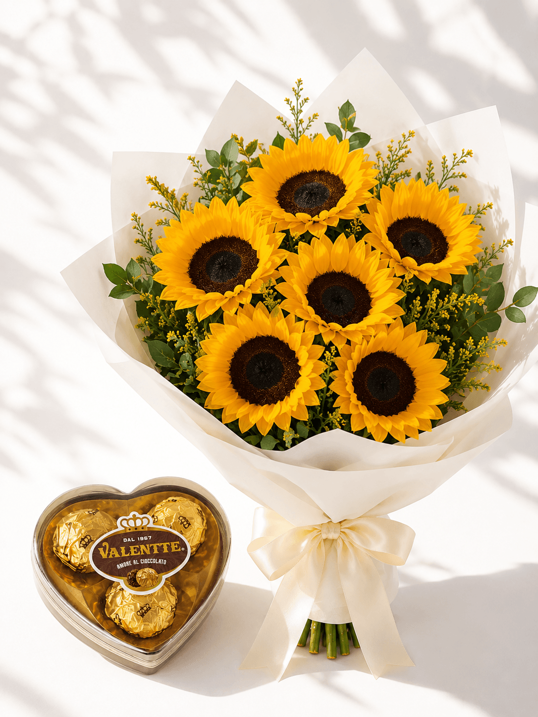 Ramo de 6 Girasoles & Chocolate T3