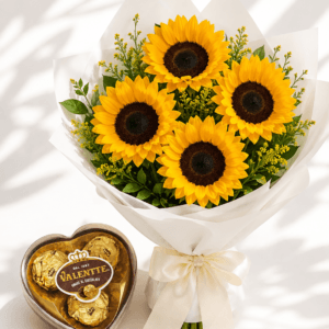 Ramo de 4 Girasoles & Chocolate t3