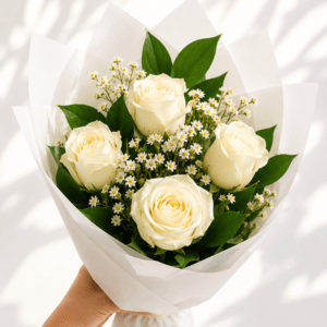 Ramo de 4 Rosas Blancas
