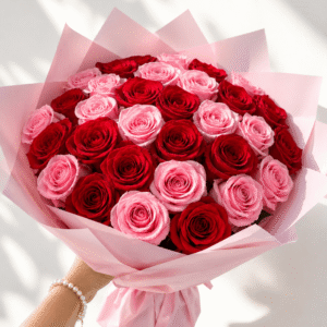 Ramo de 30 Rosas Rosadas y Rojas