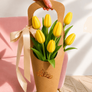 Canasta de 7 tulipanes