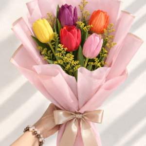 Ramo de 5 Tulipanes surtido colores
